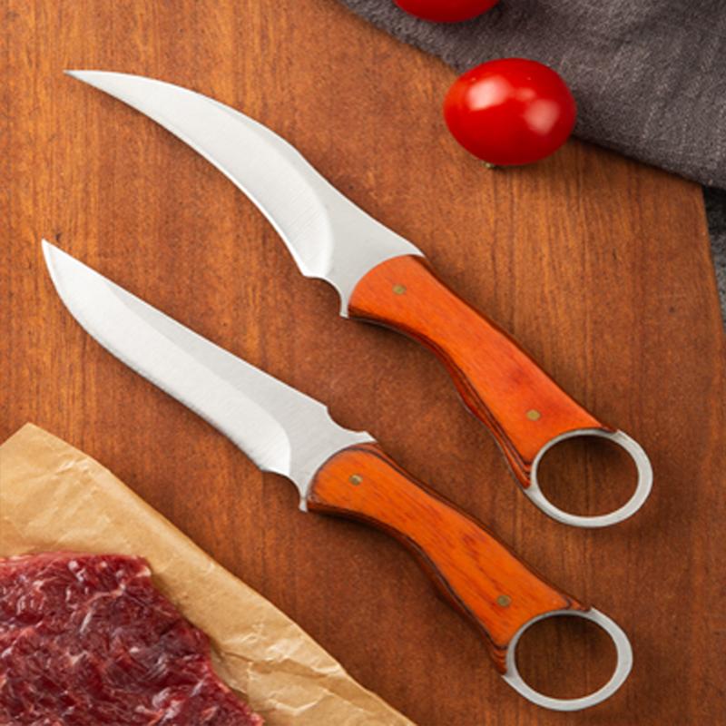 Stainless Steel Professional Kitchen Boning Knife Chef Knife for Cooking Fruit Slicing Vegetable Chopper Knife Wooden Handle