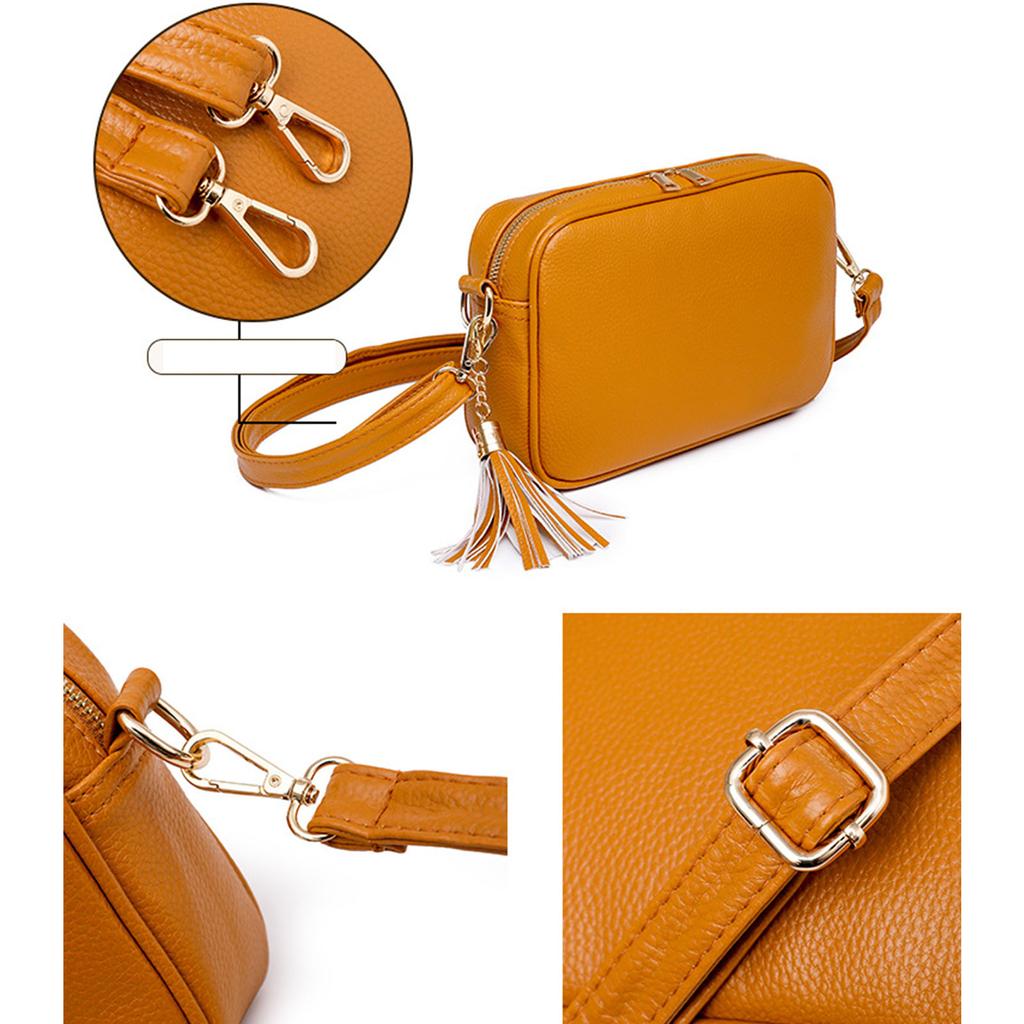 European and American Tassel Women's Bag Ethnic Style Shoulder Strap Messenger Bag Phone Wallet Leather Crossbody Bag