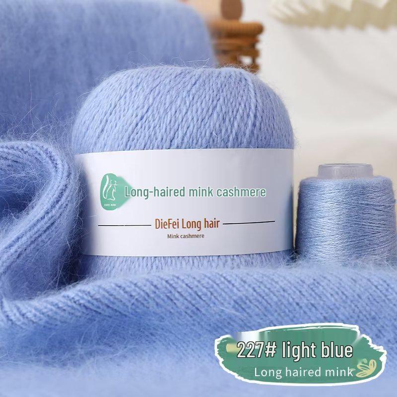 Long-Haired Mink Velvet and Cashmere Yarn: Hand/ Machine-Knitted, Medium-Thick