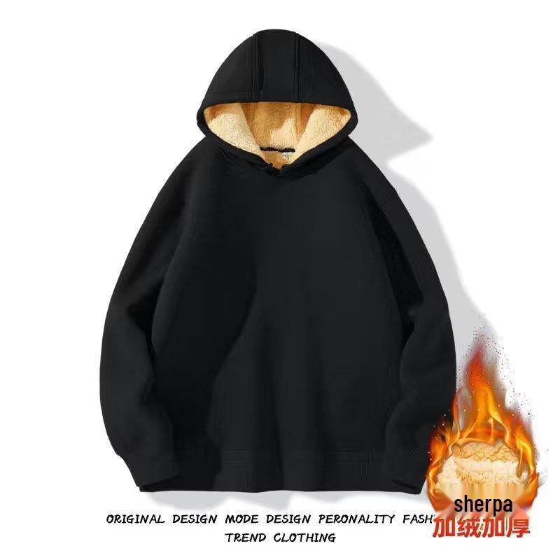 Boys' Winter Lambswool Hooded Jacket - Trendy Japanese Style, Versatile, Casual, and Artistic.
