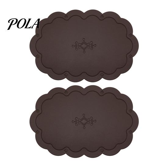 Easy Clean Table Mat 2PCS Leather Placemats, with Embossment Design, Waterproof No-Slip Heat Scratch Resistant Placemat Mats, Flexible Foldable