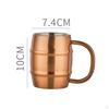 Stainless Steel Beer Mug BarrelShaped with Handle InsulatedWall Drinkware for Home