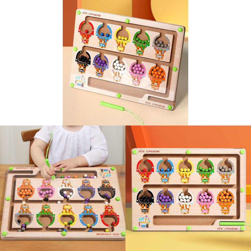 Wooden Magnetic Number Maze Puzzle For Toddlers Early Education And Logic Development