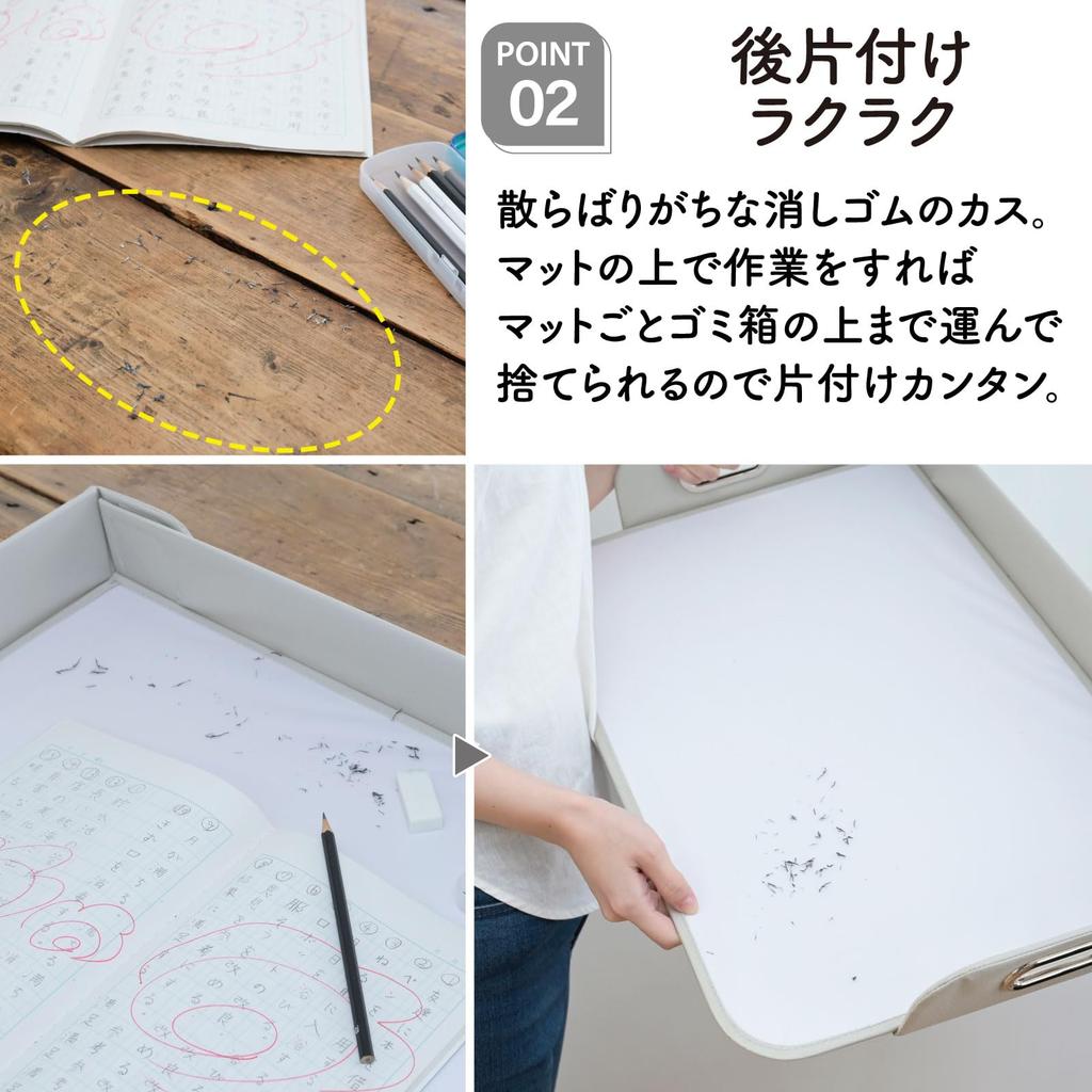 YAMAZEN Desk Mat, Table Mat, Tray, Tidying Up, Living Room Study Mat, Tabletop Mat, Fits A3A4B3 Sizes, Easy To Carry, Foldable, with Handle, Slim