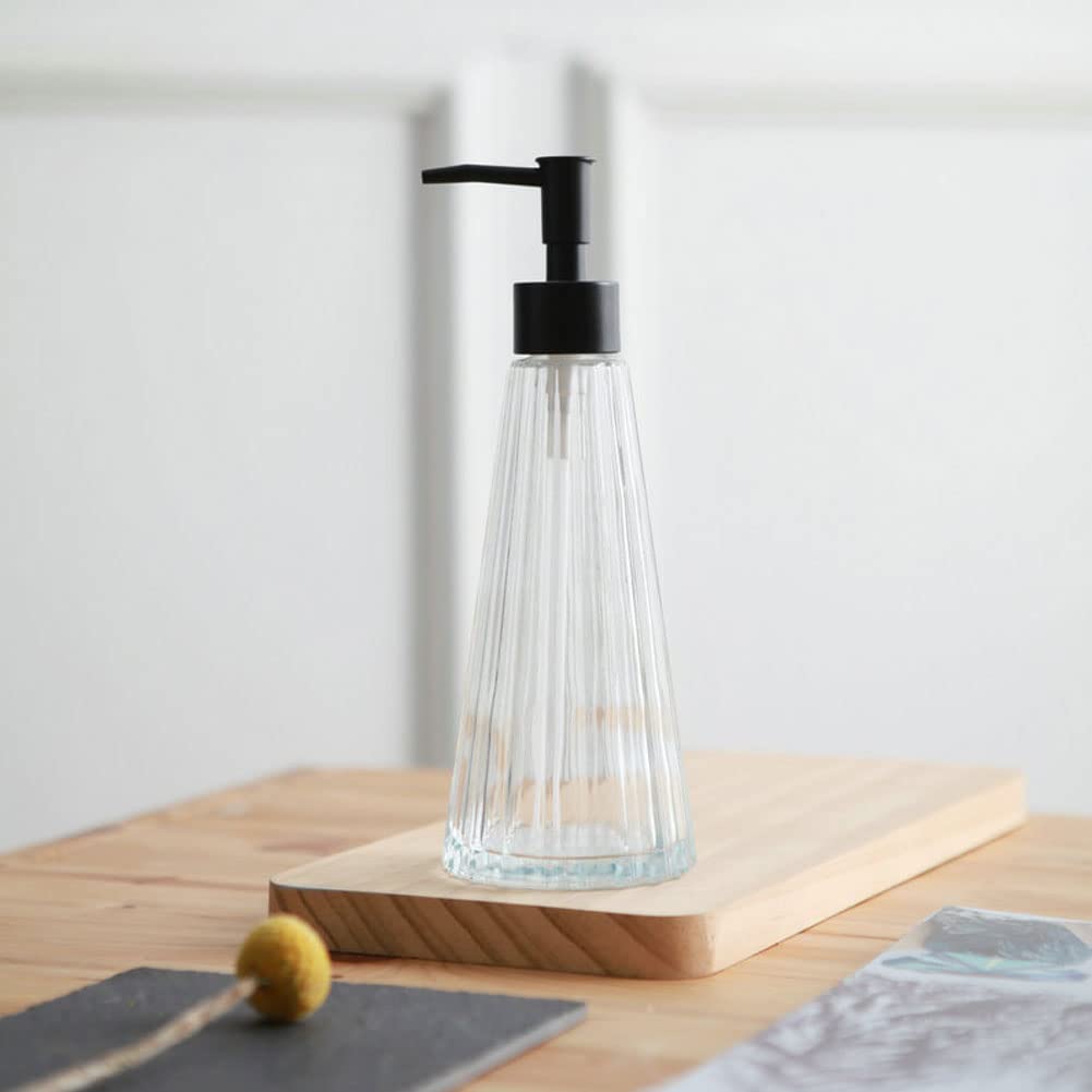 Liquid Soap Dispenser Bottle for Hand Soap, Lotion, Dishwashing Detergent, and Shampoo. Stylish Glass Liquid Soap Dispenser with Refillable Container