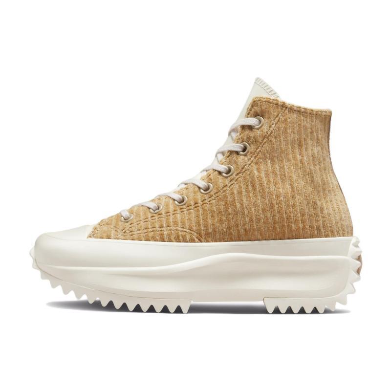 Converse Run Star Hike Fashion Trend High-Top Canvas Shoes Unisex Brown Yellow