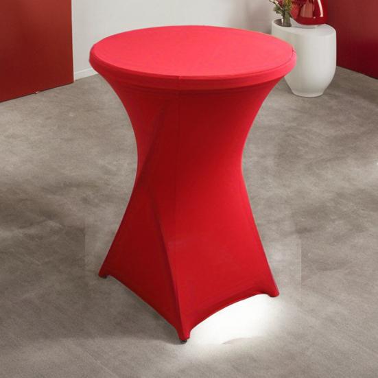 Yousheng Cocktail Table Cover Solid Color Design High Elastic Oil-Proof Universal Fit Simple Installation Round High Top Table Cloth