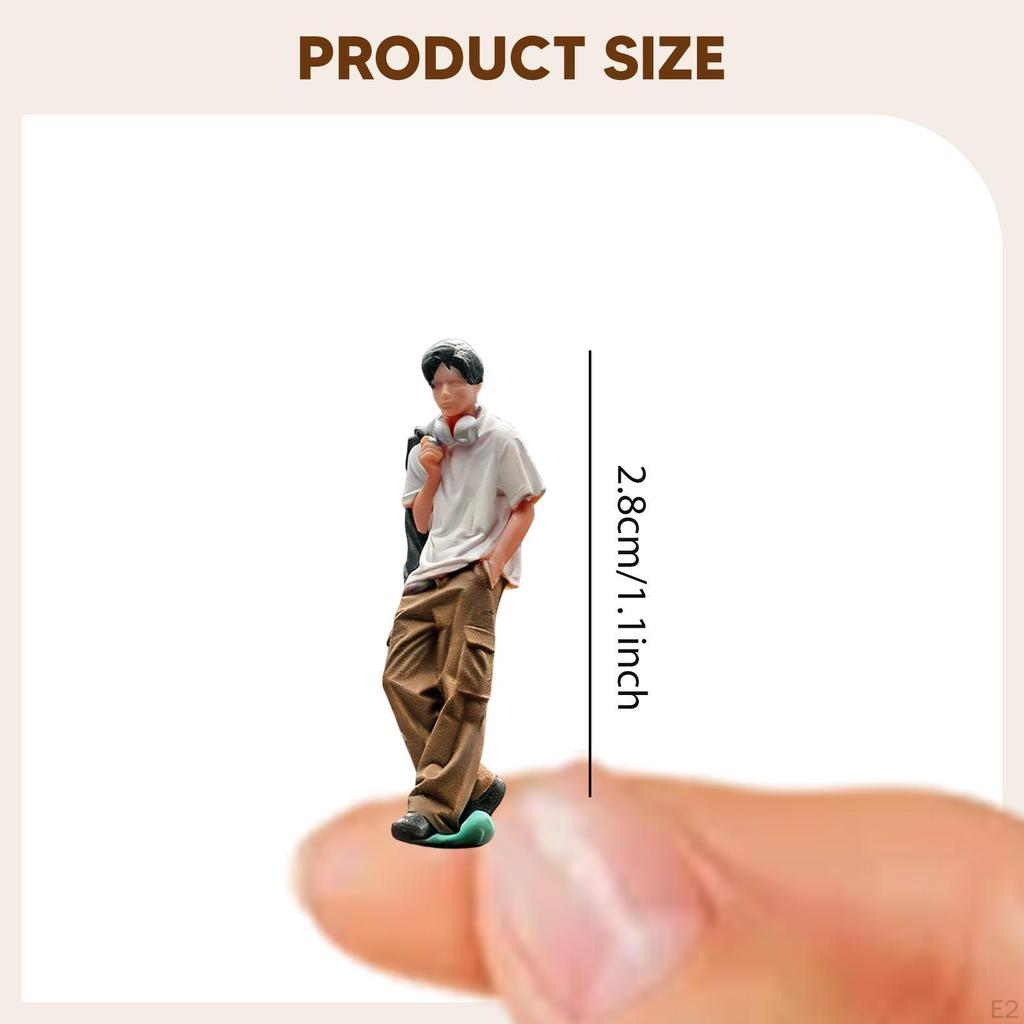1/64 Scale Short Sleeves Model Mini Stylish Man Figure Role Play Dioramas Resin Fashionable