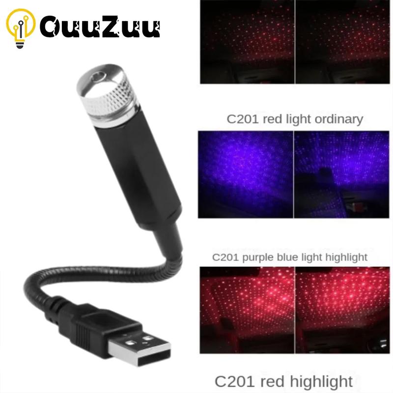 Mini LED Car Roof Star Night Light Projector Atmosphere Galaxy Lamp USB Decorative Adjustable for Auto Roof Room Ceiling Decor