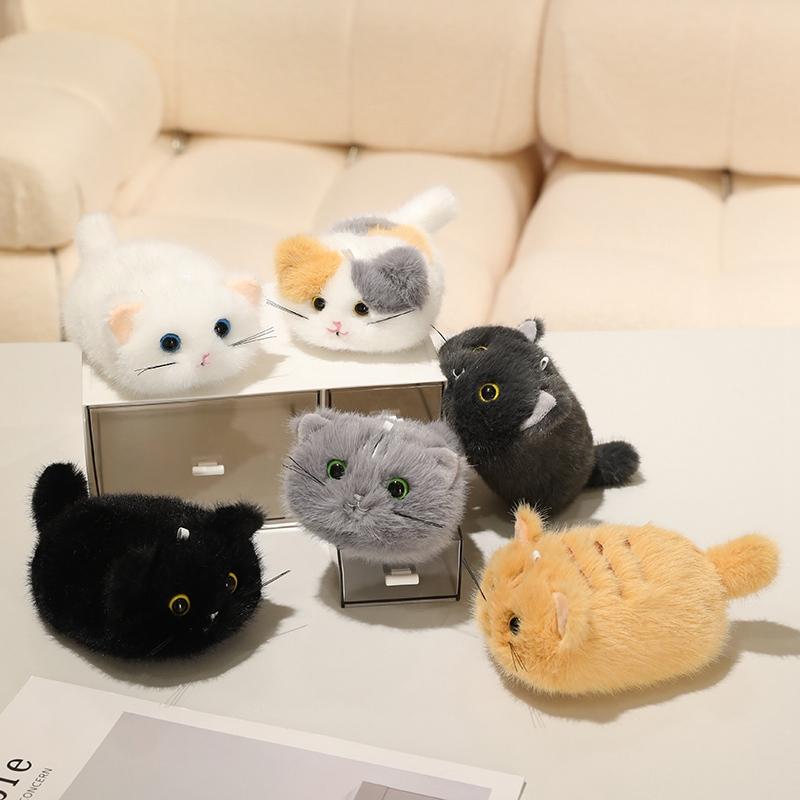 Gatti Neri Carini Arancioni Grigio Peluche Cartoni Animati Gatti Realistici Gattini Bambole Ciondoli Zaino Regali di Compleanno per Bambine