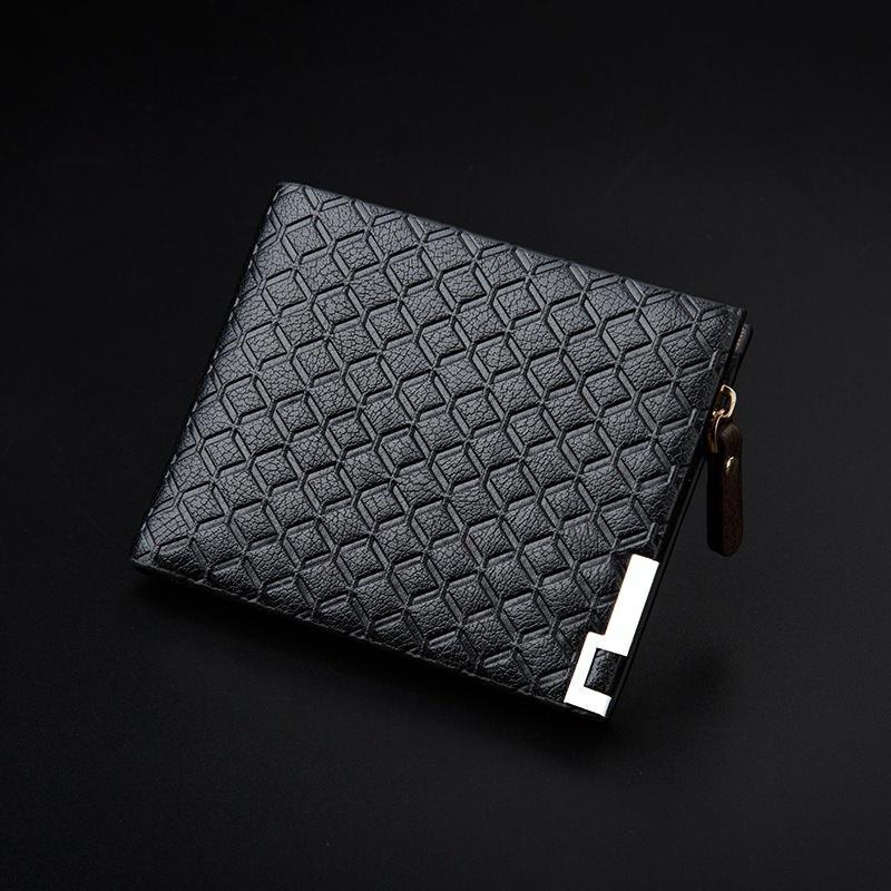 Mens Luxury Fashion Soft Quality Leather Wallet Credit Card Holder Purse Black with Zip