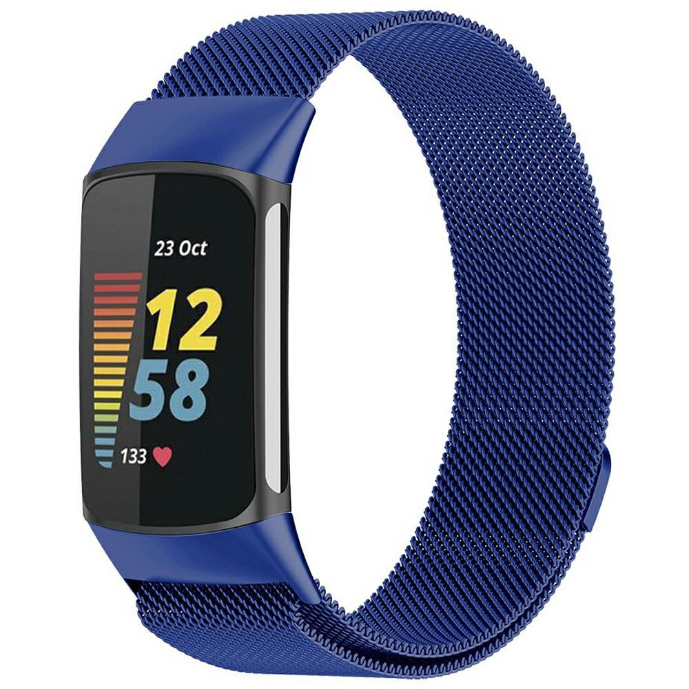 

For Fitbit Inspire 6/5 Milanese Watch Band Stainless Steel Wrist Strap Blue
