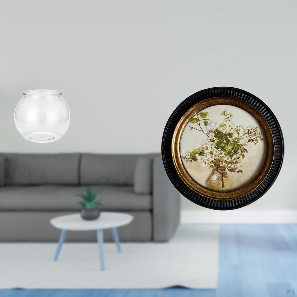 Elegant Transparent Fish Bowl Vase with Antique European Embossed Resin Frame for Small And