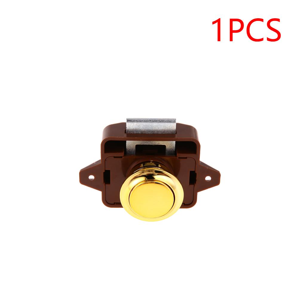 

1-5PCS Mini Push Lock Button Catch Lock Cupboard Door Knob Camper Caravan Motorhome RV Cabinet Drawer Push Latch Lock Hardware