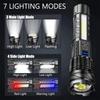 2PCS Ultra Bright LED Flashlights USB Rechargeable Tactical Zoom Flashlight Outdoor Emergency COB Lighting Gift Exquisite Box