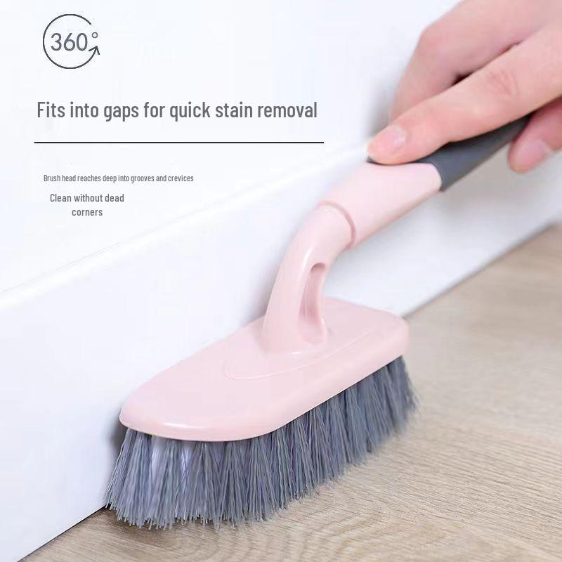 Long Handle V-Shaped Crevice Brush for Bathroom Tile with Hard Bristles