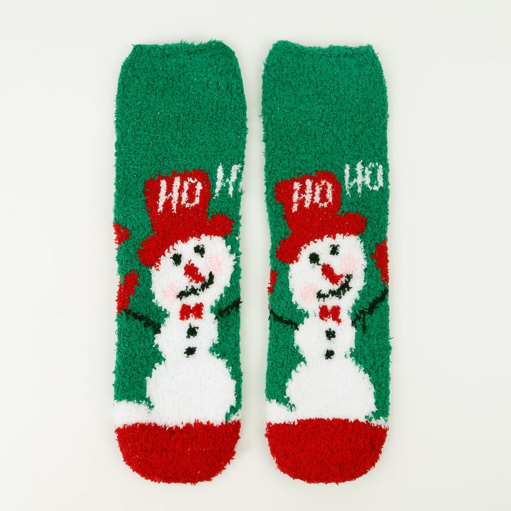 Ladies' Christmas Socks Coral Velvet Socks Cartoon Elk Half Velvet Socks Sleep Floor Socks