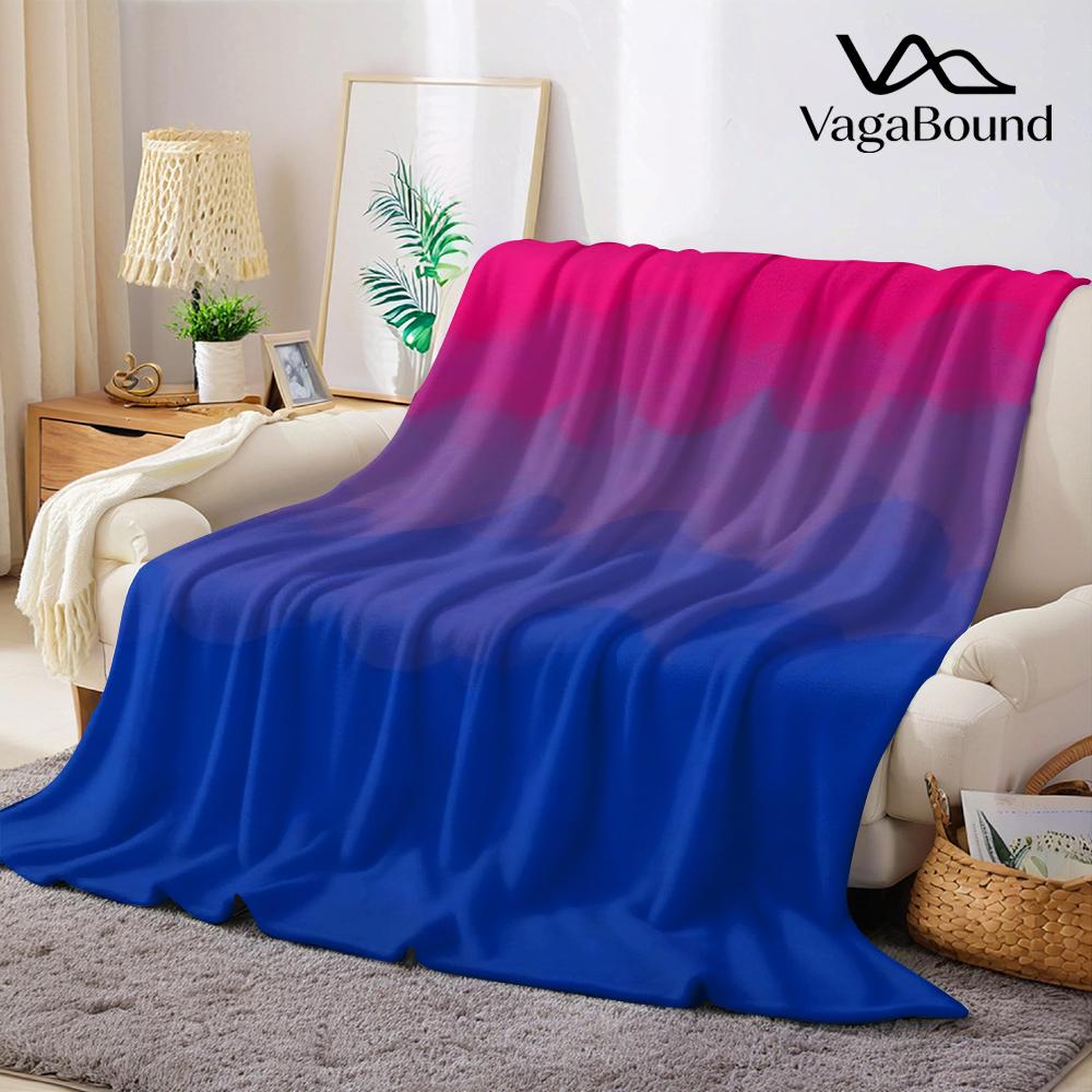 Pink Blue Cloud Layer Flannel Blanket Warm Soft Halloween Christmas Couch Warm Cozy Decorative Decor Gift for All Season
