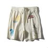 American Hawaiian Resort Style Graffiti Beach Shorts Men's Summer Knitted Five-Point Pants Foreign Trade Men's Casual Pants
