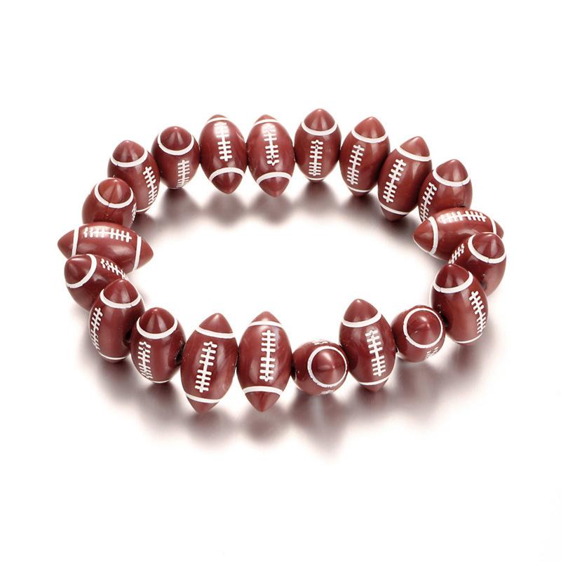 

1pc Bohemian Niche Design Rugby-Shaped Fashionable Classic Sports Enthusiasts Versatile Bracelet one-size кавовий