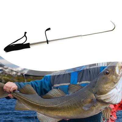 Hameçon télescopique léger, rétractable, en acier inoxydable avec capuchon, pour la pêche sur glace depuis A