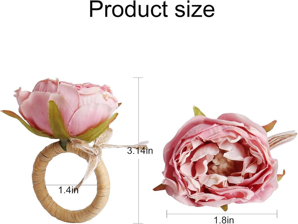 Valentine'S Decoration Pink Napkin Rings Napkin Holders Decorative Table Decor For Dining Romantic Dinner Home Decor