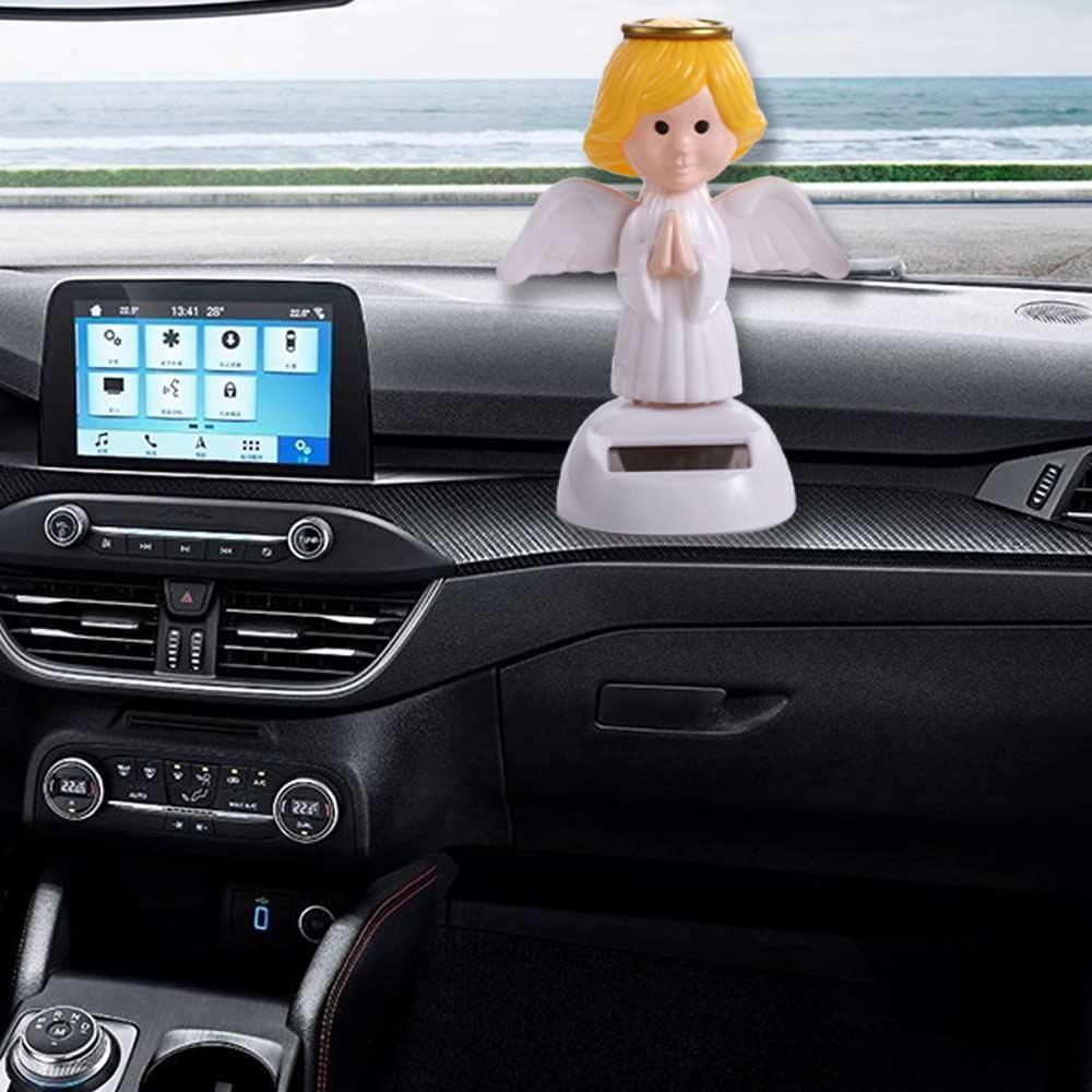 Solar Powered Car Decor Shaking Head Dolls Dancing Flip Dolls Solar Swinging Angel Bobble Head Doll