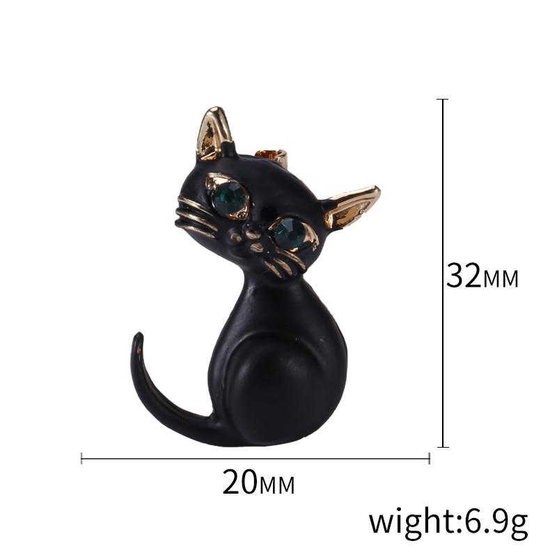 Enamel Cat Pin for Women Unisex Rhinestone Cats Brooch Kitten Lapel Pins Banquet Party Backpack Gifts Jewelry Accessories