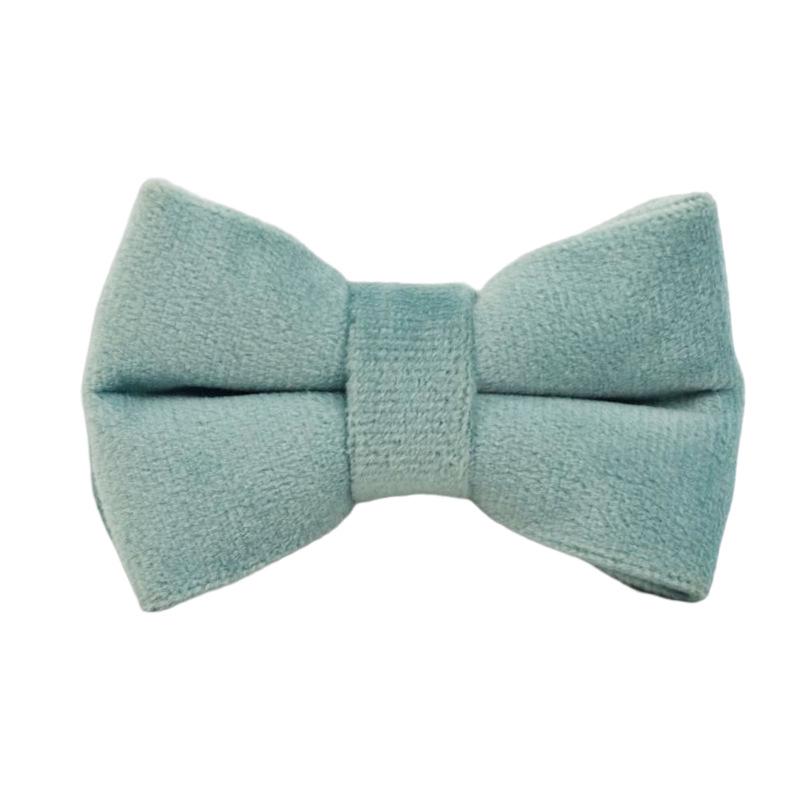 Lake Green Velvet Cat Collar with Bell and Bow Tie Scarf Large