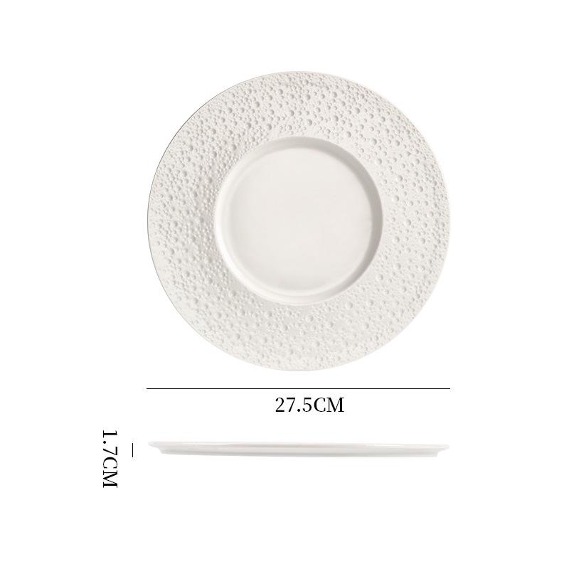 

Керамическая западная тарелка - Стиль марсианского кратера для продвинутой европейской подачи десертов и стейков