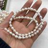 1String, White Purple Yellow Natural Freshwater Pearls, Handmade Rice Pearl Beads for Jewelry Making DIY Crafts (Beads 5-6mm, Length 36cm)