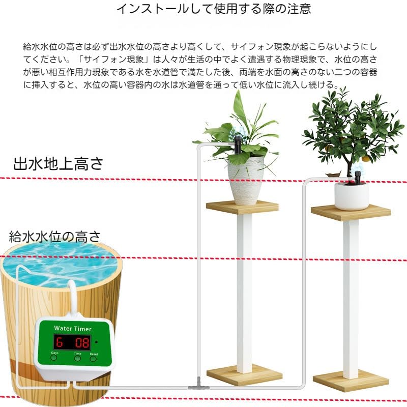 Automatic Watering Device with Sprinkler Water Timer for Garden Holds 12 USB for Home and Small Bonsai Indoor and Outdoor Includes Japanese
