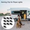 RV Awning Hooks 10Pcs Awning Clip For Rope Light RV Awning Edge Slot Hook To Hang LED Light Strip Cables String Lights Outdoor