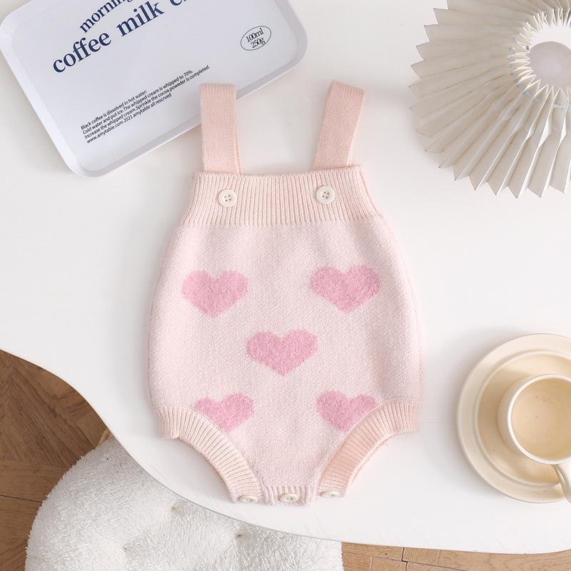 

Корейский вязаный кардиган-свитер для девочек на весну и осень Love Romper, 66cm