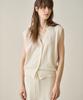 GRIDAJ Fine Wool V-Neck Button Vest _ Ivory