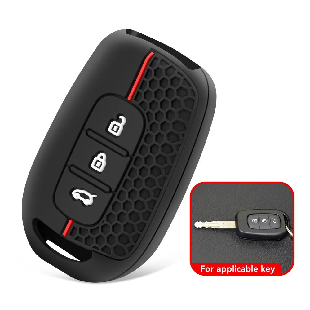 Autoschlüsselhülle Abdeckung Fernbedienung Gehäuse Schlüsselanhänger Halter für Dacia Logan 2021 für Renault TWingo 3 Duster Captur Logan Laguna Scenic