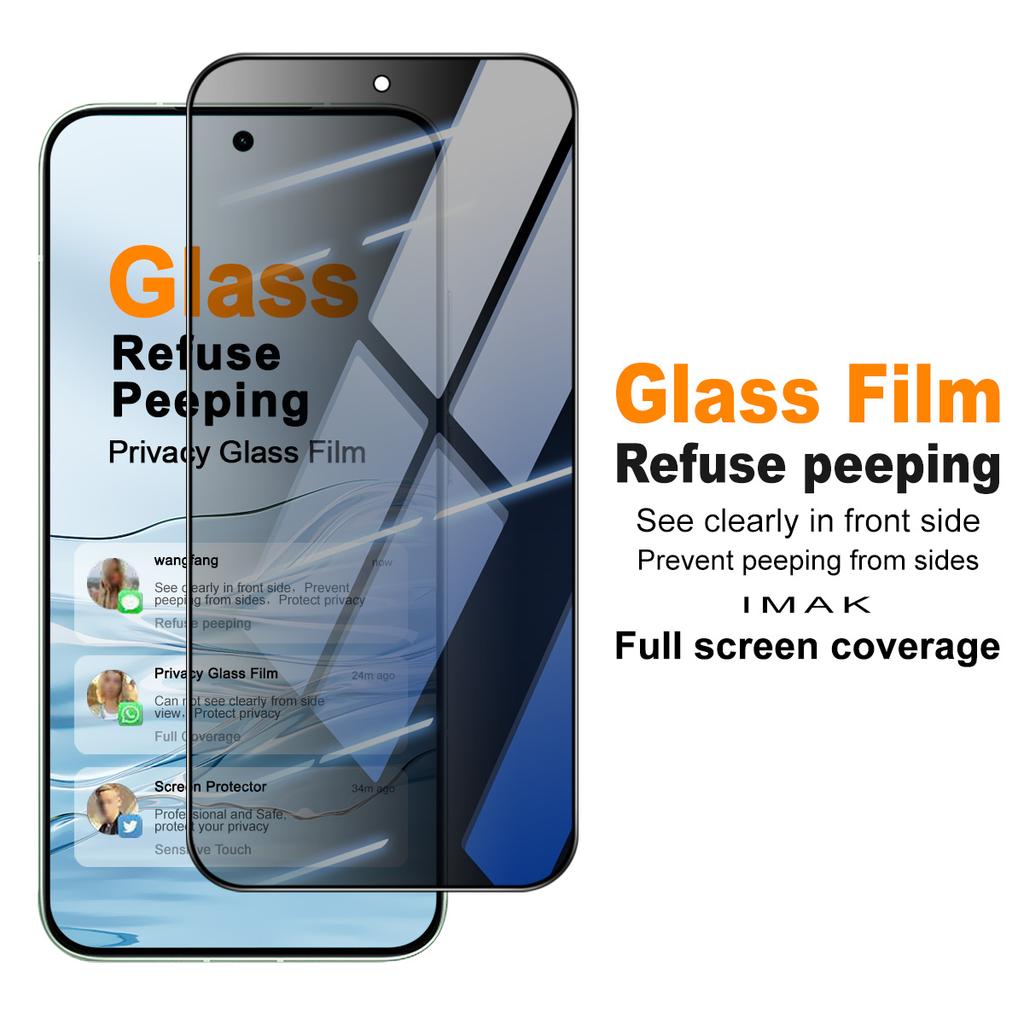 Privacy Tempered Glass for Redmi Turbo 4 Pro / POCO F7 5G IMAK Full Coverage Screen Protector Film Support Fingerprint Unlocking