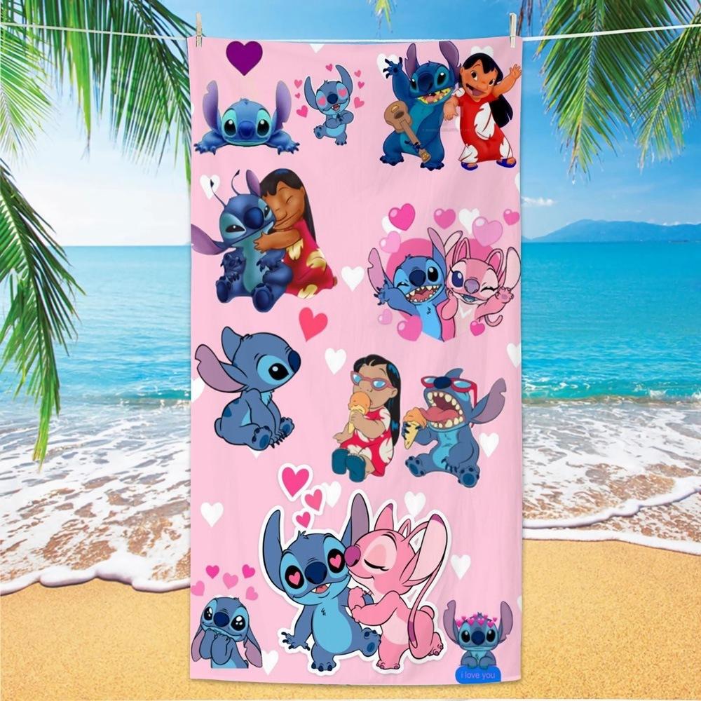 Western Anime Pattern Soft Thick Microfiber Large Towel For Children Beach Swimming