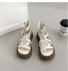 Women Sandals Summer Thick Soles Woven Versatile Back Zippered Casual Street Style