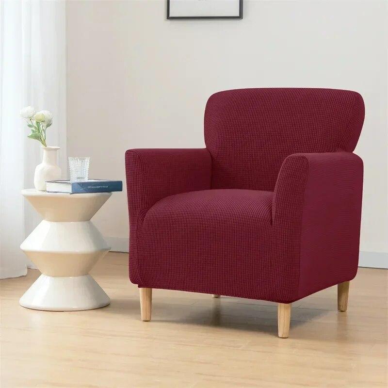 1pc Polar Fleece Armchair Cover Elastic All-inclusive Tub Club Chair Slipcovers Stretch Spandex Single Lazy Sofa Protector Case
