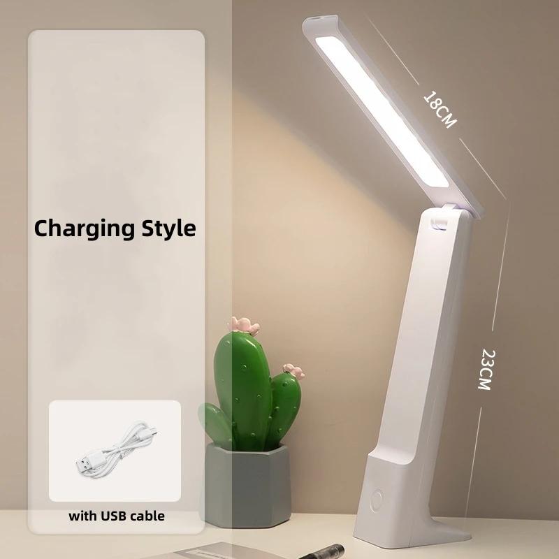 LED Folding Desk Lamp USB Charging Touch Control Dimmable Desktop Eye Protection Reading Study Office Bedroom Bedside Lamp