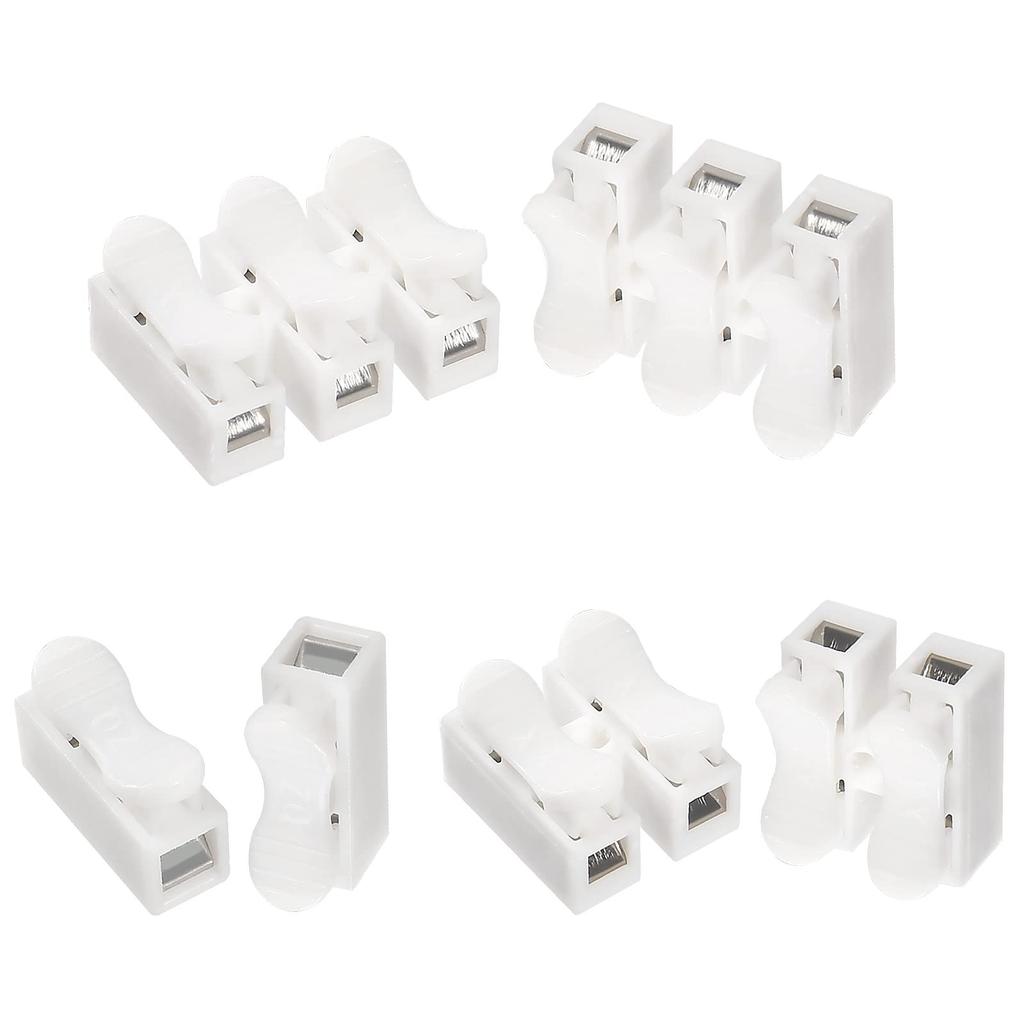60pcs Wire Connector CH1 CH2 CH3 kit Quick Splice Lock Spring Wire Connector Screw Terminal Barrier Block for LED Strip Light