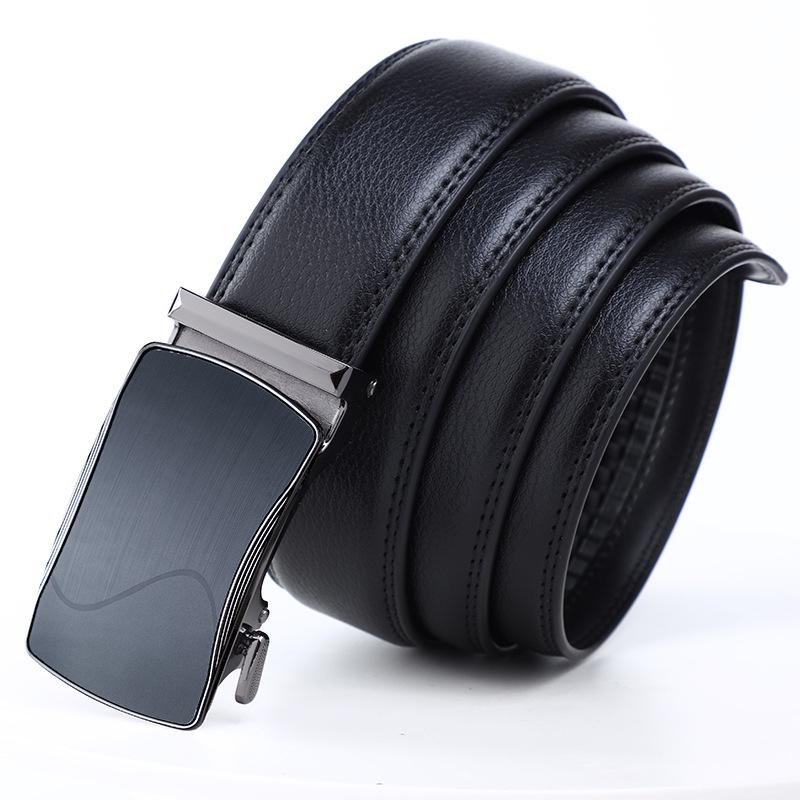 Men'S Belt New Trend Automatic Buckle Cowhide Belt Business Leisure Youth Belt