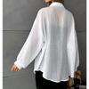 Casual Fashion Loose Women Shirts Long Sleeve Basic Office Blouse Sweet Spring Summer Tops Simple Solid Color Women's Clothing