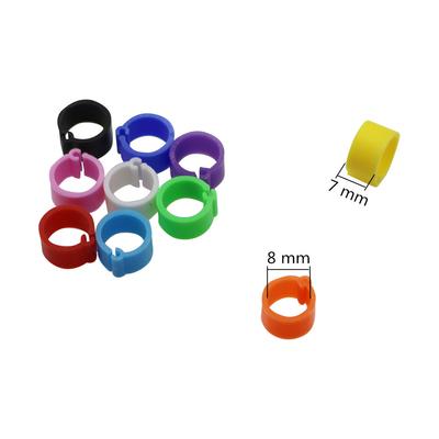 100Pcs 10 Colors Birds Feet Rings Inner Diameter 8mm Width 7mm Plastic Clip Ring Pigeon Dove Quail Foot Ring Farm Animal Carrier