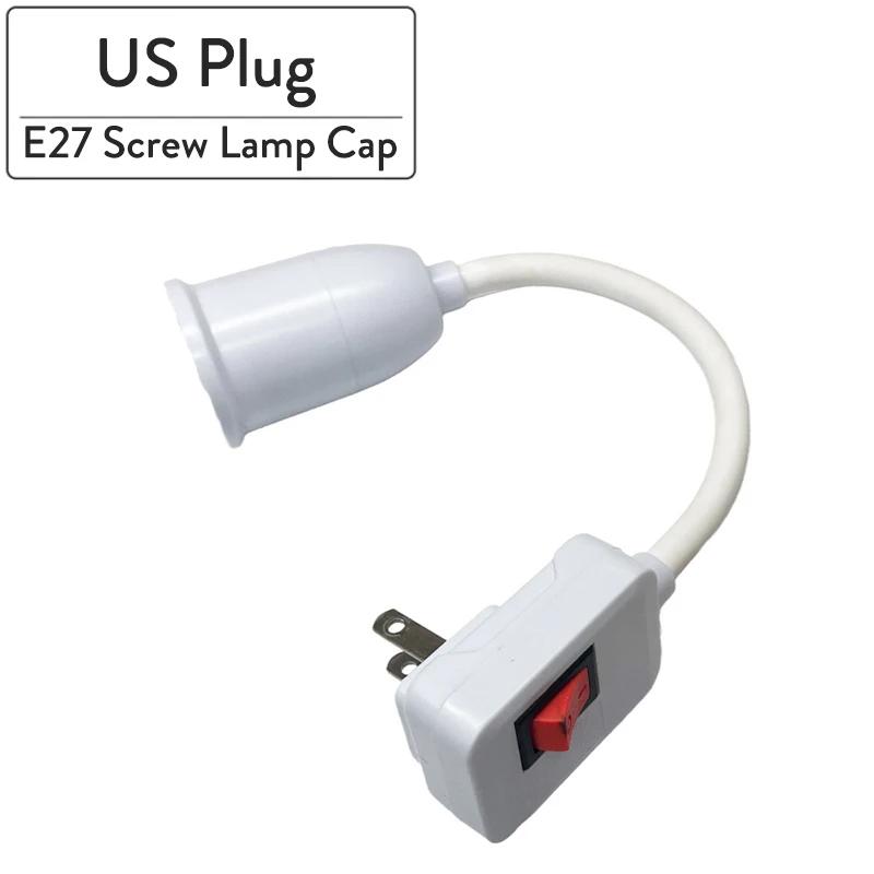 EU US UK Plug E27 Lamp Base Flexible Bend Mobile Test Light Socket Light Adapter Plug Switch  Lamp Holder For LED Table Lamp