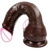 Realistic Long Dildo Black Anal Plug with Suction Cup Big Penis Butt Plug Long Dick Sex Toys for Women Men Phallus Anal Dilator