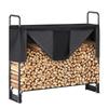 Metal Outdoor Firewood Racks Wood Storage Holder Fireplace Heavy Duty Firewood Pile Storage Rack Large Capacity Waterproof Stand