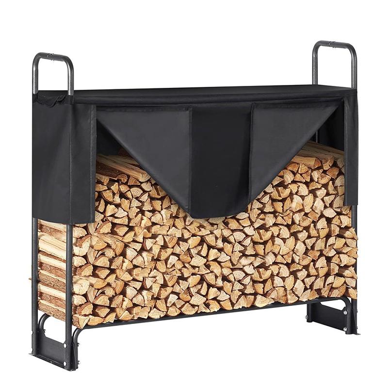 Metal Outdoor Firewood Racks Wood Storage Holder Fireplace Heavy Duty Firewood Pile Storage Rack Large Capacity Waterproof Stand