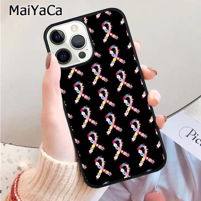 

Girl Breast Cancer Pink Ribbon Phone Case For iPhone 17 Air 16 15 plus 11 12 13 14 pro max cover coque iPhone 11pro max